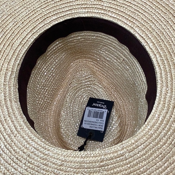 Brixton straw Fedora Sun brown band hat size XS NWT - Picture 13 of 16